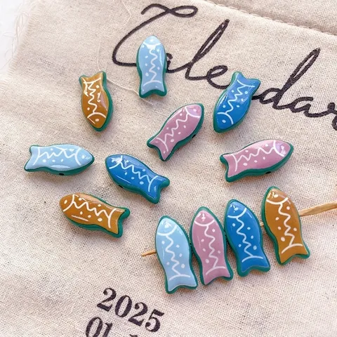 Perline in Lega a Forma di Pesce Tropicale Retro a Righe Fai da Te Accessori per Creazione Gioielli Ciondoli Colorati