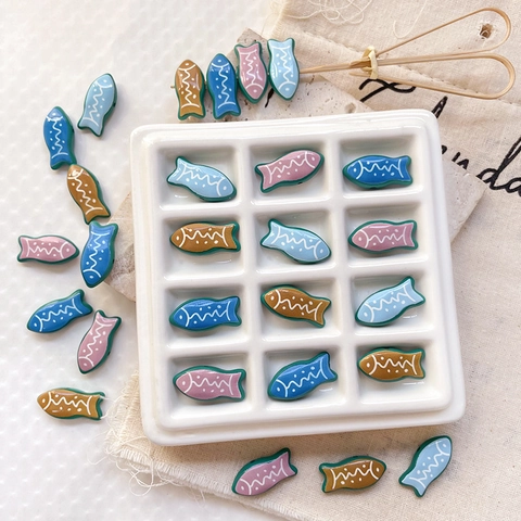 Perline in Lega a Forma di Pesce Tropicale Retro a Righe Fai da Te Accessori per Creazione Gioielli Ciondoli Colorati