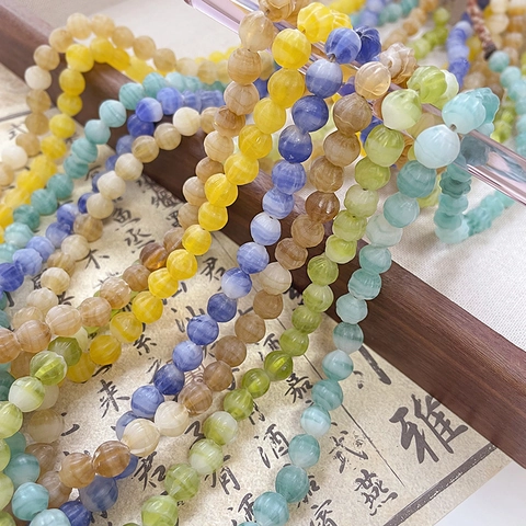 Retro Mattiert Kürbisform Lampwork-Glas Perlen Nepal Stil Matt Lose Rund Perlen Für DIY Schmuckherstellung Armband Halskette