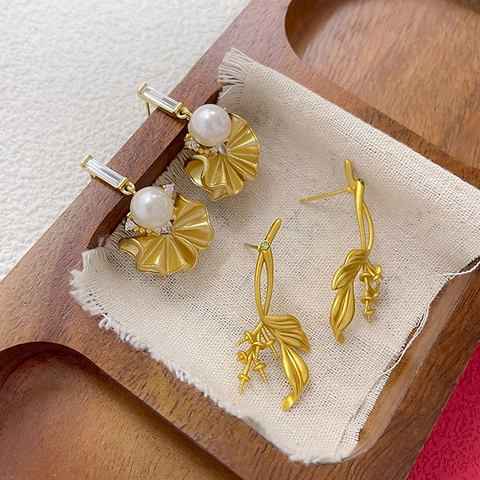Accesorios para Pendientes de Botón de Cobre Chapado en Oro Con Circonia para Fabricación de Joyas DIY Mujer