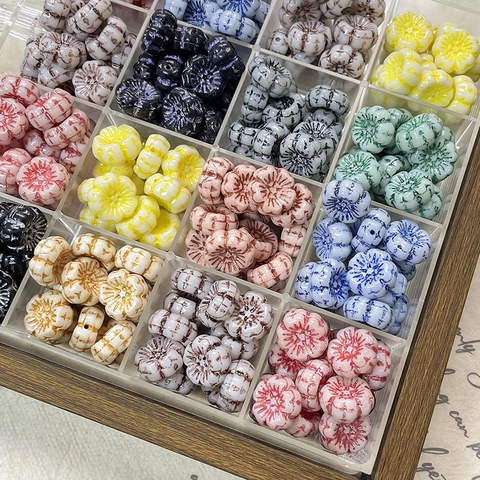Vintage 3D Flower Glass Beads Glazed Crackle Floral Loose Spacer Beads For DIY Handmade Jewelry Making Bracelet Necklace Accessories