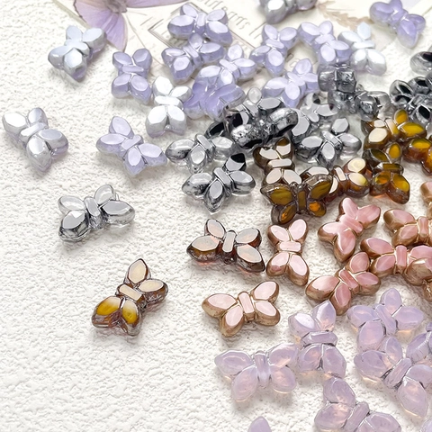 Czech Lampwork Butterfly Beads Gold Edged Spacer Beads DIY Handmade Jewelry Making Findings Accessories For Bracelet Necklace