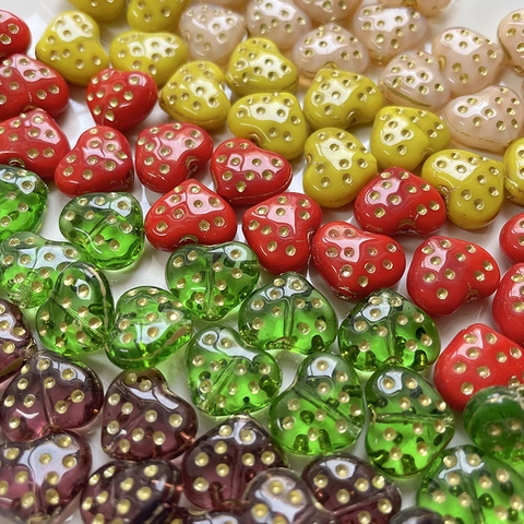Herzform Glas Lampwork Perlen Retro Punktmuster Lose Perlen Für DIY Schmuckherstellung Armband Halskette Telefonkette Handwerk