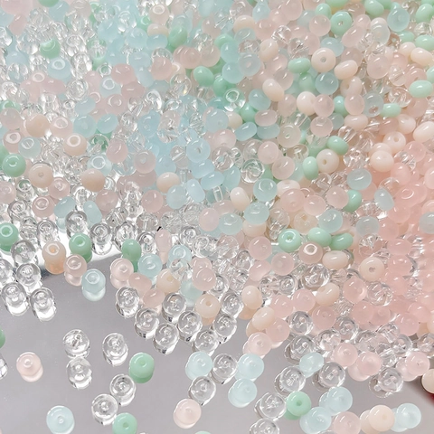 Colorful Glass Seed Beads Loose Round Lampwork Spacer Beads For DIY Bracelet Necklace Jewelry Making Handmade Crafts Gift