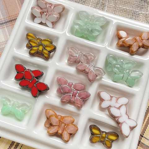 Imported Czech Butterfly Glass Beads Colorful Glaze Loose Beads For DIY Handmade Bracelet Necklace Jewelry Making Accessories