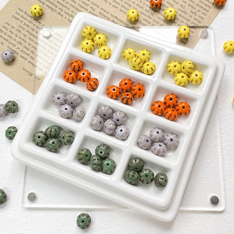 Halloween Limited Pumpkin Shape Czech Glass Beads For DIY Jewelry Making Handmade Bracelet Necklace Lampwork Beads Accessories