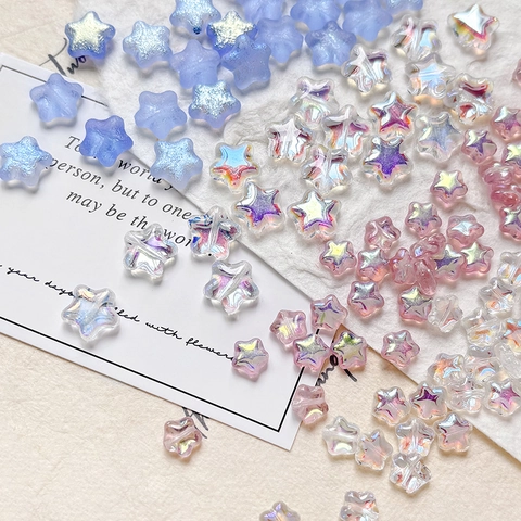 Aurora AB Star Shaped Czech Glass Beads Colorful Star Loose Beads For DIY Bracelet Necklace Jewelry Making Accessories