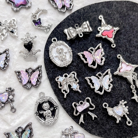 Alloy DIY Jewelry Pendant Rhinestone Artificial Pearl Enamel Butterfly Angel Star Heart Shape Y2K Style Making Accessory