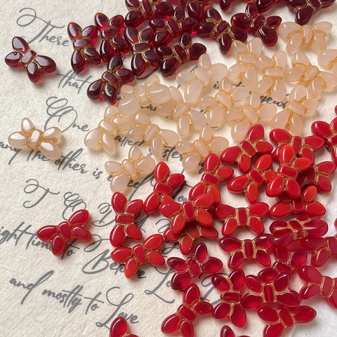 Vintage Butterfly Lampwork Glass Beads For DIY Jewelry Making Handmade Necklace Bracelet Material Accessory Gold Trimmed