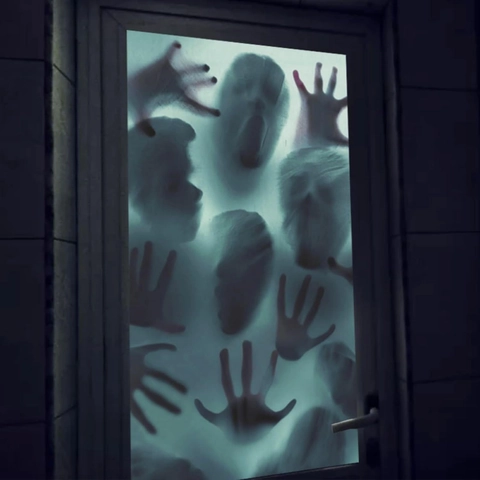 Halloween Horror Window Sticker PVC Waterproof Blood Handprint Ghost Shadow Decoration For Haunted House Party Wall Decal