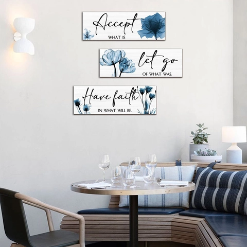 Farmhouse Floral Wooden Wall Hanging Decor Inspirational Quotes Wood Plaque For Home Bathroom Bedroom Decorative Signs