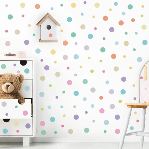 Adesivi Murali Boho Pois Arcobaleno Vinile Removibile Stickers Per Cameretta Bambini Camera Da Letto Asilo Decorazione Parete