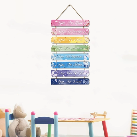 Adesivi Murali Slogan Inglese Ispiratori Farfalla Arcobaleno PVC Removibili Citazione Motivazionale Per Camera Bambini Arredo
