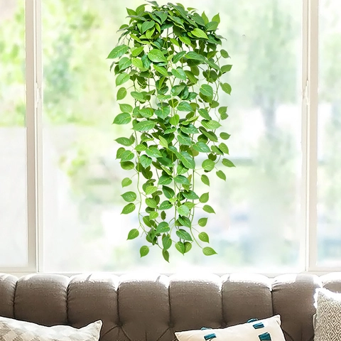 Fresh Green Leaves Hanging Window Sticker Static Cling PVC Glass Decal For Living Room Bedroom Showcase Home Decoration