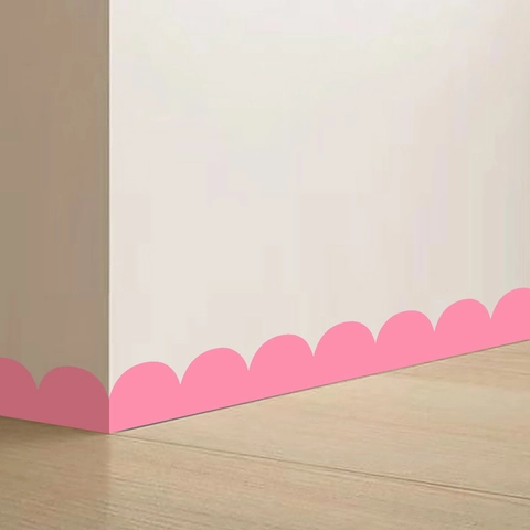 Adesivo da Parete Moderno con Bordo a Onde in PVC Geometrico Autoadesivo per Mobili Armadio Angolo Decorazione Casa
