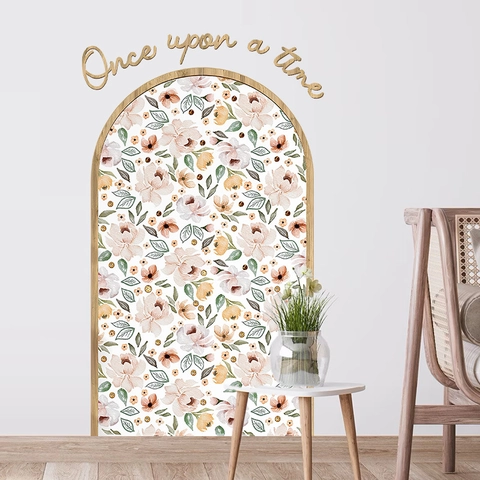 Böhmisch Bogen Blumen Wandaufkleber PVC Abnehmbar Home Decor Retro Botanisch Peel And Stick Wandbild Für Wohnzimmer Schlafzimmer