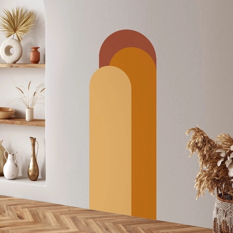 Stickers Muraux Géométriques en Arche Nordique PVC Auto-adhésif Minimaliste Boho Art Papier Peint Pour Salon Chambre Décoration