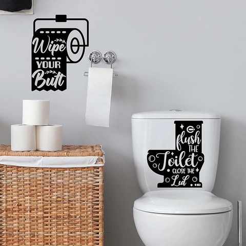 Grappige Badkamer Muurstickers Waterdichte PVC Citaten Wanddecoratie Voor Toilet Wasruimte Douche Glas Decoratie