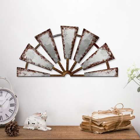 Rustic Poplar Wood Windmill Wall Decor Farmhouse Hollow Wooden Sign For Living Room Bedroom Home Decoration Wall Hanging Art