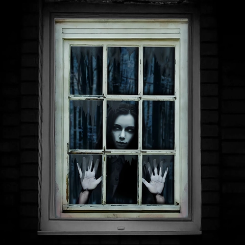 Spooky Halloween Window Sticker PVC Ghost Zombie Static Cling Decal For Glass Window Horror Festive Home Party Decoration