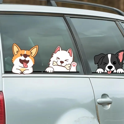 Schattige Cartoon Hond Muursticker PVC Waterdicht Verwijderbaar Zelfklevend DIY Decal Voor Kinderkamer Slaapkamer Huis Wand