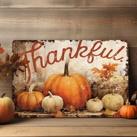 Thanksgiving Maple Leaf Pumpkin Wooden Sign Welcome Door Hanging Rustic Autumn Harvest Wall Decor Thankful Plaque
