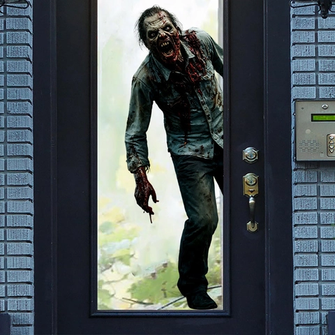 Halloween 3D Zombie Wall Sticker PVC Horror Window Decal Realistic Bloody Undead Removable Door Decor For Party Supplies
