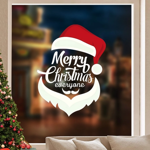 Weihnachtsmann Fensteraufkleber Weihnachtsdekoration PVC Statisch Haftendes Abziehbild Merry Christmas Belettering Für Haus Feiertag Shop Deko