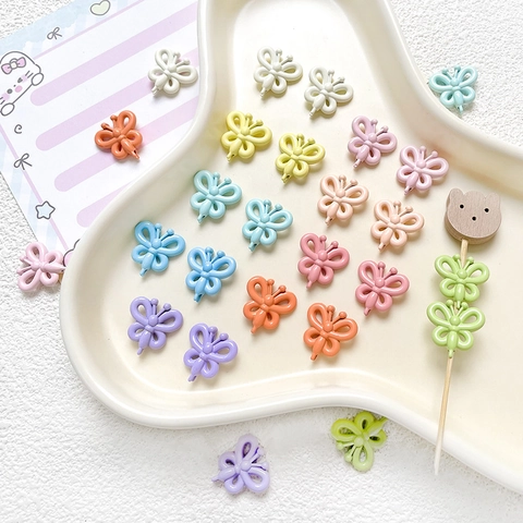 Kleurrijke Snoepkleur Legering Vlinder Kralen Tussenkralen DIY Sieradenaccessoires Voor Ketting Armband Telefoonketting