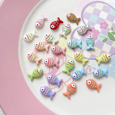 Colorful Dopamine Fish Beads Alloy Enamel Drip Oil Animal Spacer Beads For DIY Jewelry Making Bracelet Necklace Accessories