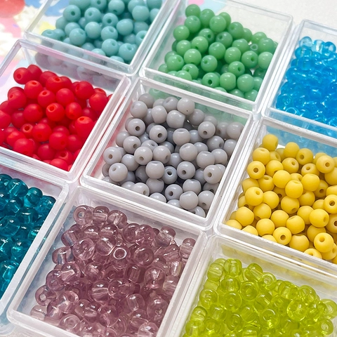 4mm Frosted Translucent Glass Seed Beads Round DIY Jewelry Making Beads For Bracelet Necklace Making Materials Handcraft