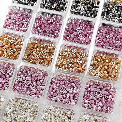 Metallic Glossy Glass Bugle Beads For DIY Handmade Jewelry Bracelet Necklace Weaving Materials Craft Accessories