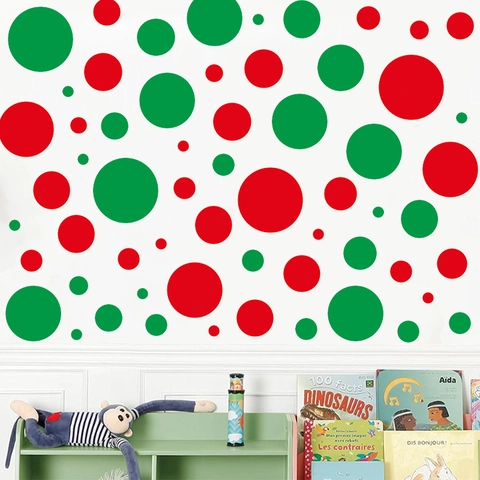 Adesivi da Parete a Pois Bohemian in PVC Autoadesivi Geometrici a Cerchio Tondo per Cameretta Classe Decorazioni Natalizie