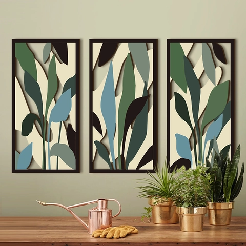 Minimalist Wooden Plant Leaf Wall Decor Hollow Out Botanical Hanging Art For Living Room Bedroom Aesthetic Home Decor