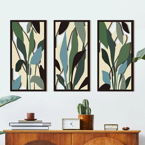 Minimalist Wooden Plant Leaf Wall Decor Hollow Out Botanical Hanging Art For Living Room Bedroom Aesthetic Home Decor