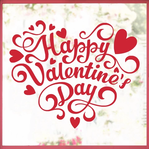 Valentinstag Roter Herz Fensteraufkleber PVC Selbstklebendes Wandtattoo Für Romantische Heim Atmosphäre Party Wanddeko