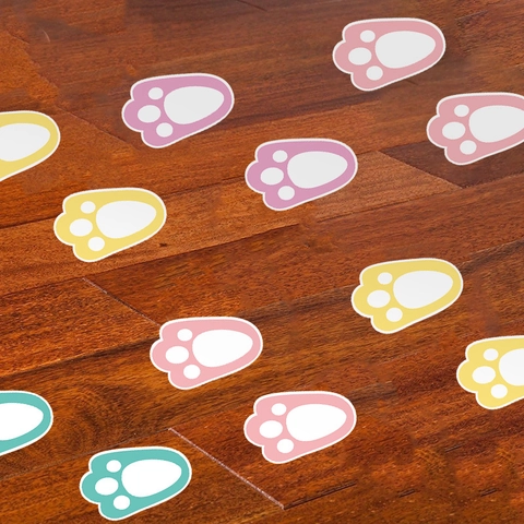 Pasen Konijnenpootafdrukken Vloerstickers Waterdicht PVC Cartoon Konijnen Voetafdruk Muurstickers Voor Kinderkamer Decoratie