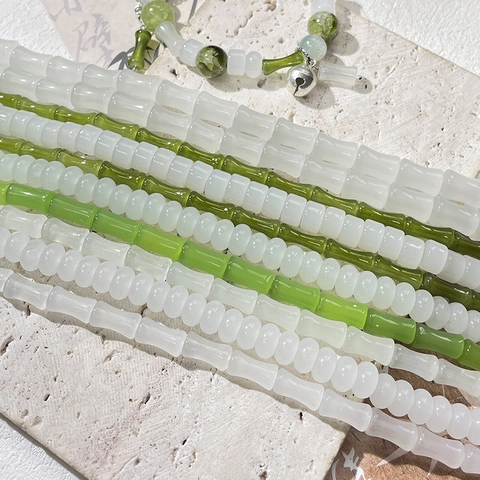 Cuentas de Vidrio de Lámpara con Forma de Nudo de Bambú de Estilo Antiguo para Hacer Joyas DIY Pulsera Collar Cadena de Teléfono Accesorios