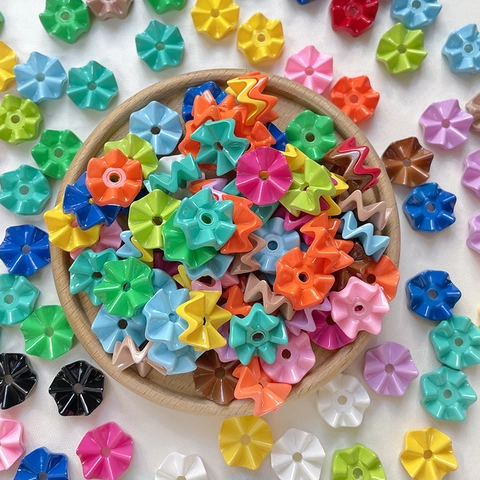 Acrylic Wave Beads DIY Jewelry Making Accessories Lacquered Irregular Loose Spacer Beads For Bracelet Necklace Phone Chain