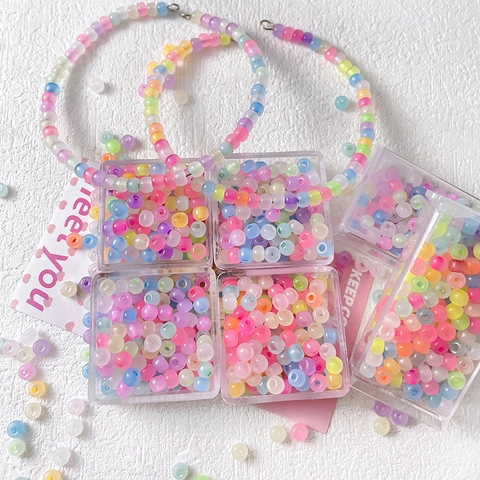 DIY Frosted Glass Beads Mixed Colors Pearlescent Round Loose Beads For Jewelry Making Handmade Craft Bracelet Accessories