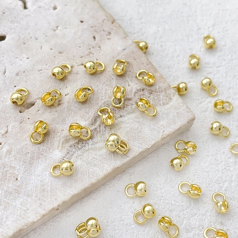 14K Gold Plated Copper Clamshell Bead Tips Calottes For DIY Jewelry Making Necklace Bracelet Connector Ending Findings