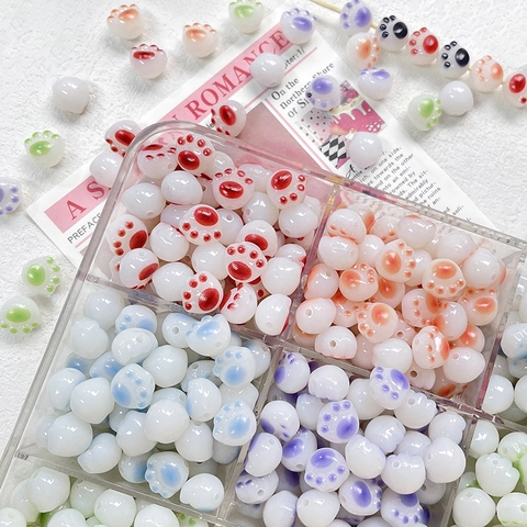 Cute Cat Paw Shape Resin Beads For DIY Jewelry Making Handmade Bracelet Necklace Phone Chain Craft Accessories Beads