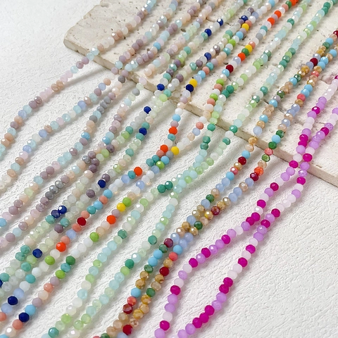 Perles en Cristal Artificiel Rondelle Facettées Multicolores pour la Fabrication de Bijoux DIY Bracelet Collier Boucle d'Oreille Accessoires Style INS