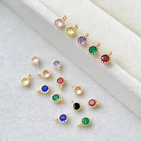 Ciondolo in Cristallo Austriaco Rotondo Placcato Oro per Creazione di Gioielli Fai da Te Collana Orecchini Accessori Multicolore