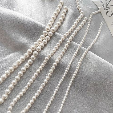 High Luster Artificial Pearl Round Beads For Jewelry Making White Shell Pearl Beads Accessories For Necklaces Earrings DIY Crafts