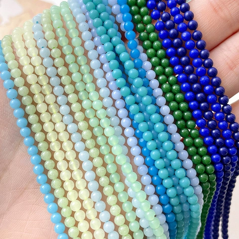 Bunte Runde Kristall Lose Perlen Farbverlauf Achat Stil DIY Perlen Für Armband Halskette Ohrring Schmuckherstellung Zubehör