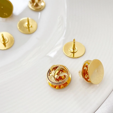 Gold Plated Copper Butterfly Clutch Tie Tack Pin Backs With Artificial Pearl For DIY Jewelry Making Brooch Pin Accessories