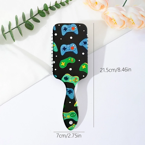 Spazzola per Capelli con Cuscinetto ad Aria Fantasia Gamepad Pettine Massaggiante per Donna Cura del Cuoio Capelluto Volumizzante