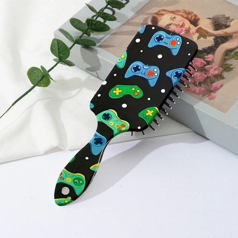 Spazzola per Capelli con Cuscinetto ad Aria Fantasia Gamepad Pettine Massaggiante per Donna Cura del Cuoio Capelluto Volumizzante