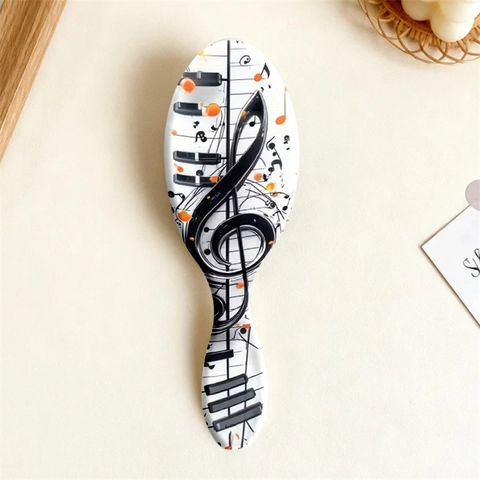 Creative Piano Music Notes Printed Air Cushion Hair Brush ABS Scalp Massage Comb For Women Girls Detangling Artistic Styling Tool